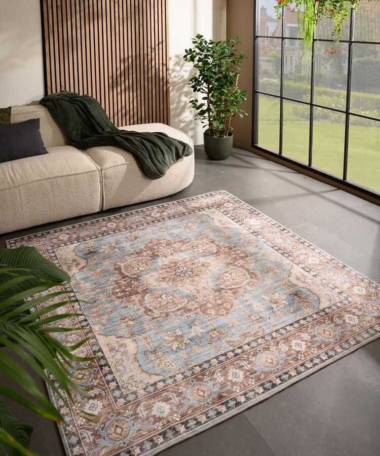 Heritaged Buitenkleed vierkant Vintage Valenca Fino lichtblauw 200x200 cm