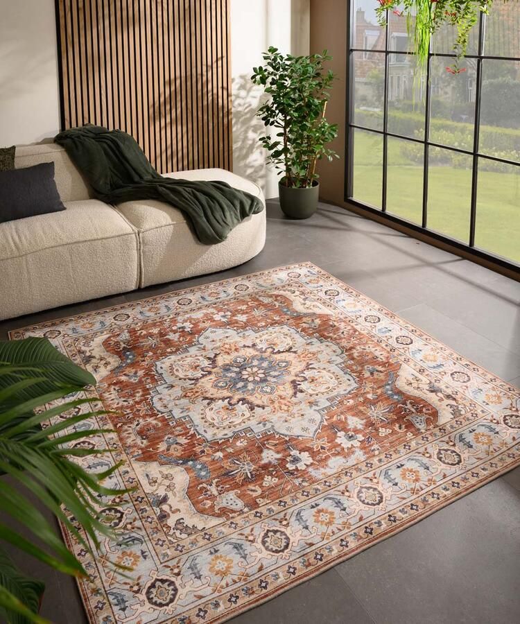Heritaged Buitenkleed vierkant Vintage Valenca Fino terracotta 160x160 cm