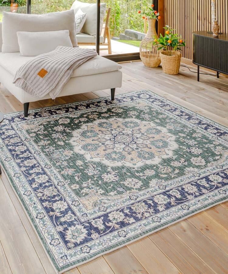 Heritaged Vintage buitenkleed vierkant Valenca Nova donkergroen 160x160 cm - Foto 2