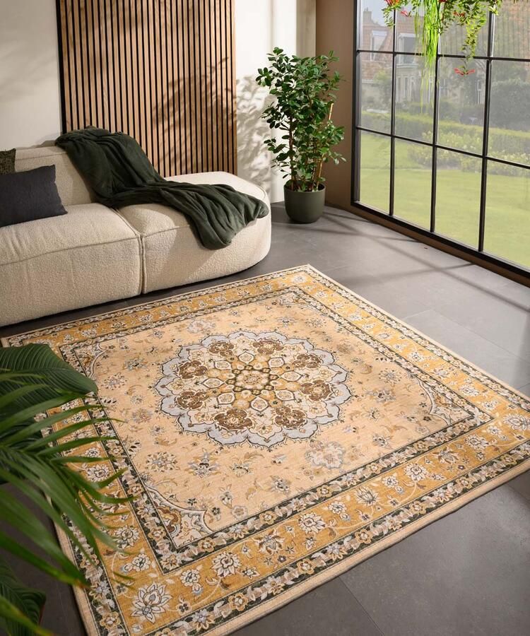 Heritaged Buitenkleed vierkant Vintage Valenca Nova geel 200x200 cm