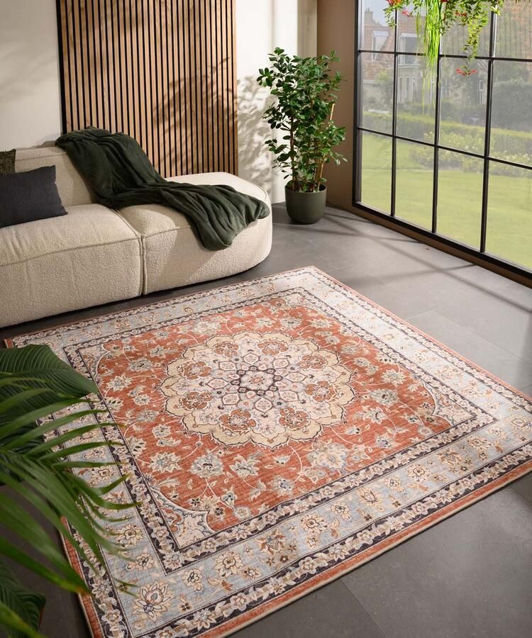 Heritaged Buitenkleed vierkant Vintage Valenca Nova terracotta 200x200 cm
