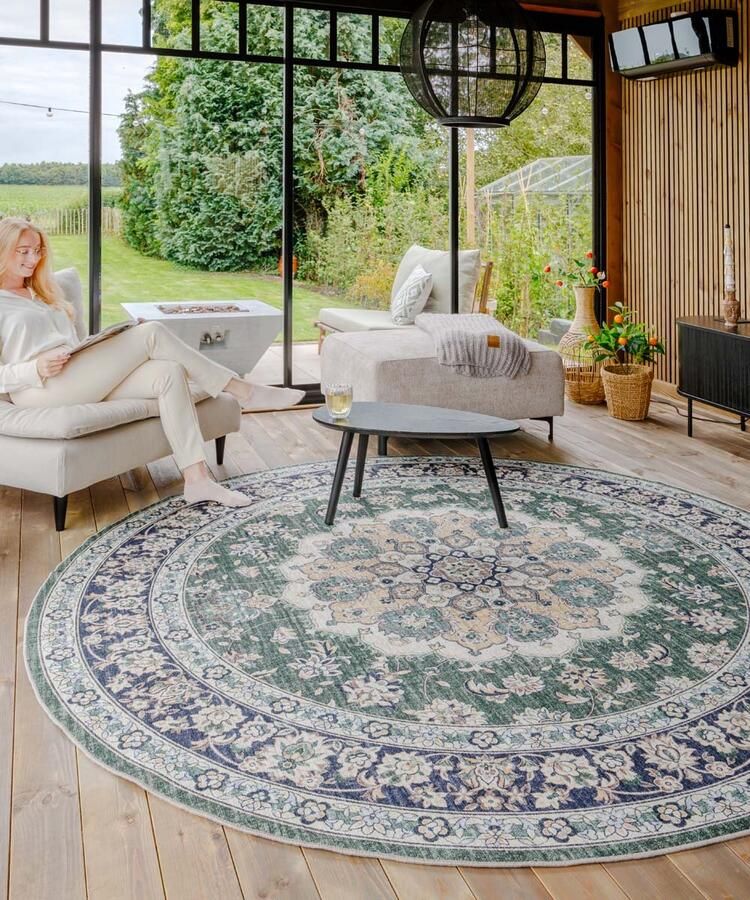 Heritaged Rond Vintage buitenkleed Valenca Nova donkergroen 230 cm rond - Foto 2