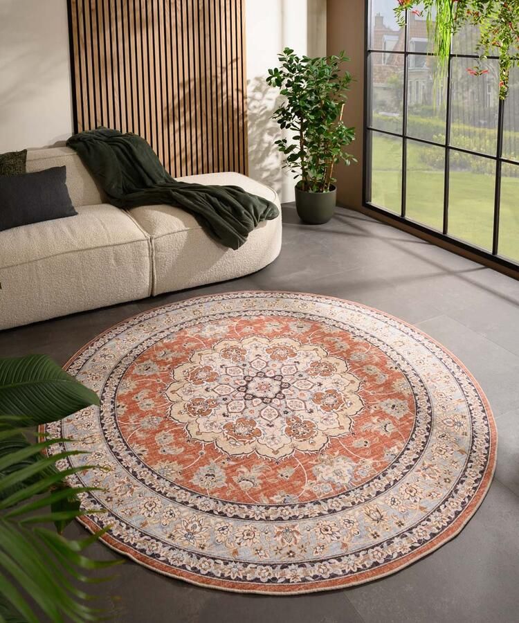 Heritaged Rond Vintage buitenkleed Valenca Nova terracotta 230 cm rond