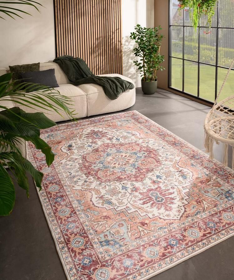 Heritaged Vintage buitenkleed Valenca Fino crème rood 230x330 cm