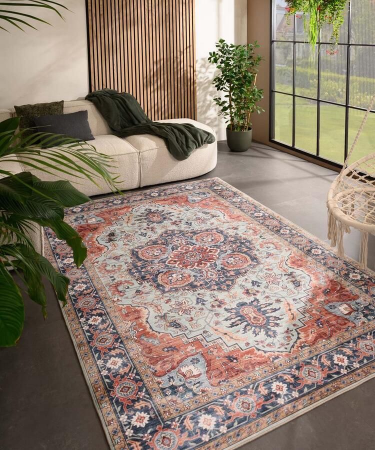 Heritaged Vintage buitenkleed Valenca Fino groen blauw 160x230 cm