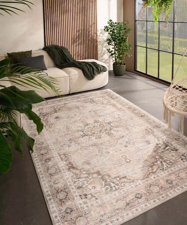 Heritaged Vintage buitenkleed Valenca Fino lichtgrijs beige 160x230 cm