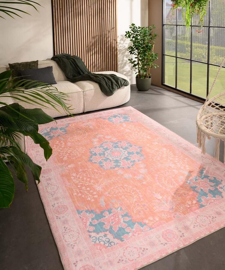 Heritaged Vintage buitenkleed Valenca Luna terra roze 80x150 cm