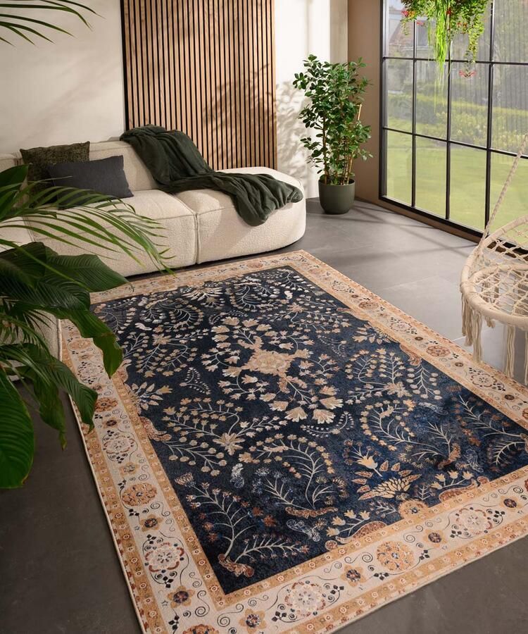 Heritaged Vintage buitenkleed Valenca Sera donkerblauw 230x330 cm