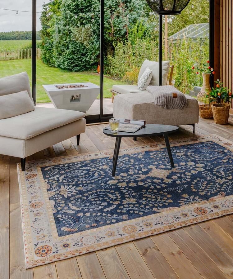 Heritaged Vintage buitenkleed Valenca Sera donkerblauw 120x160 cm - Foto 2