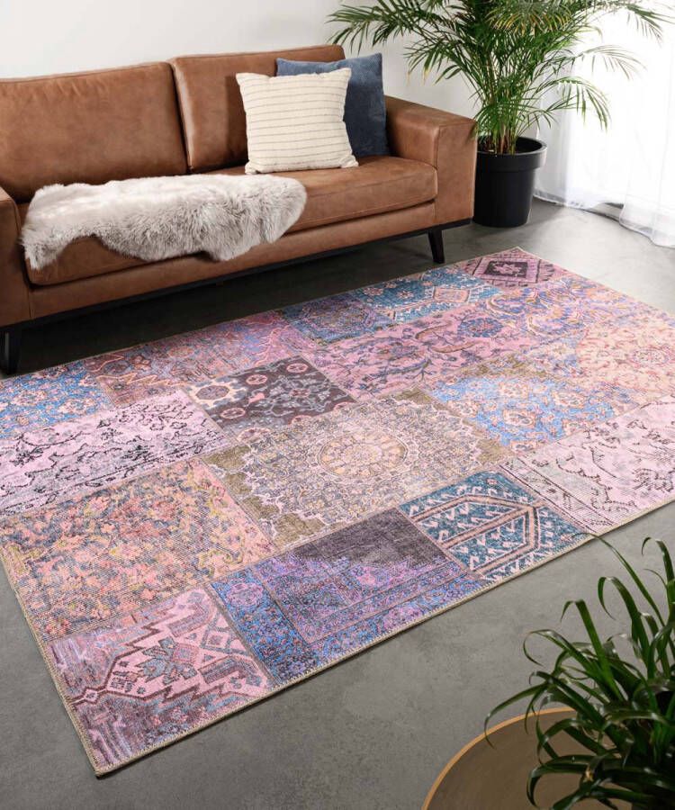 Heritaged Patchwork vloerkleed Fade Dreamer paars 140x200 cm