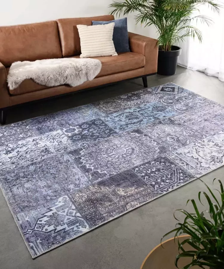 Heritaged Patchwork vloerkleed Fade Dreamer zwart|multi 230x330 cm