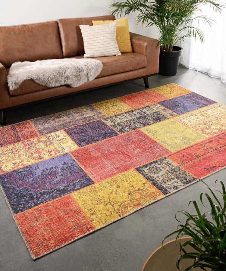 Heritaged Patchwork vloerkleed Fade Heritage rood|multi 152x230 cm