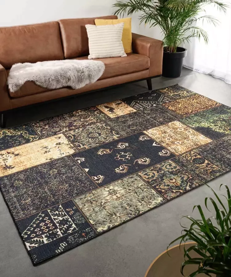 Heritaged Patchwork vloerkleed Fade No.1 olijfgroen 140x200 cm