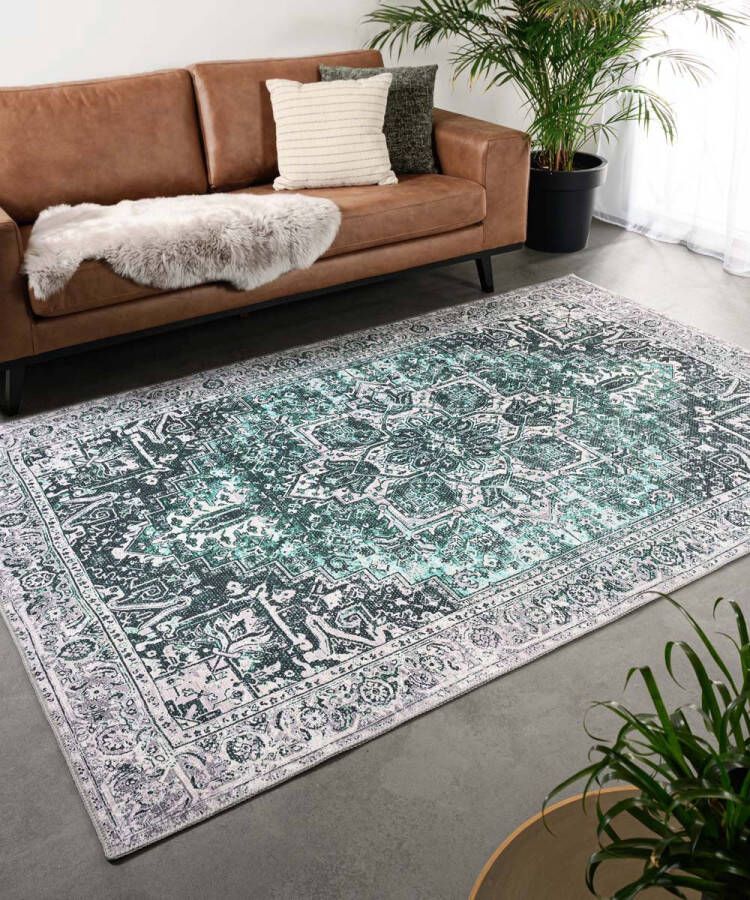 Heritaged Vintage vloerkleed Fade No.3 groen 140x200 cm