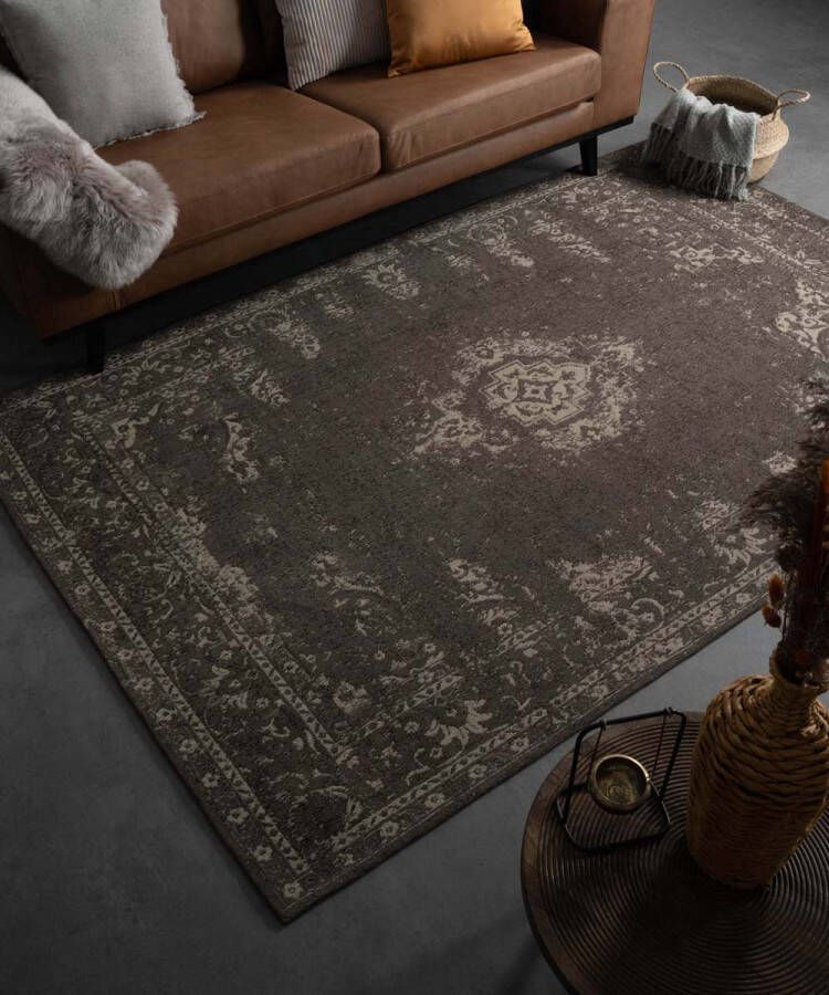 Heritaged Vintage vloerkleed Nomad grijs taupe 140x200 cm