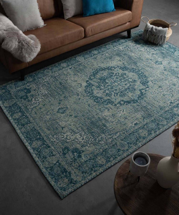 Heritaged Vintage vloerkleed Traditions grijs|blauw 70x140 cm