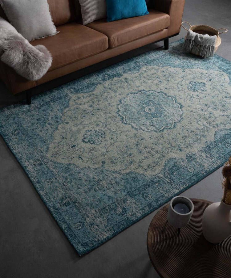 Heritaged Vintage vloerkleed Village grijs|blauw 160x240 cm