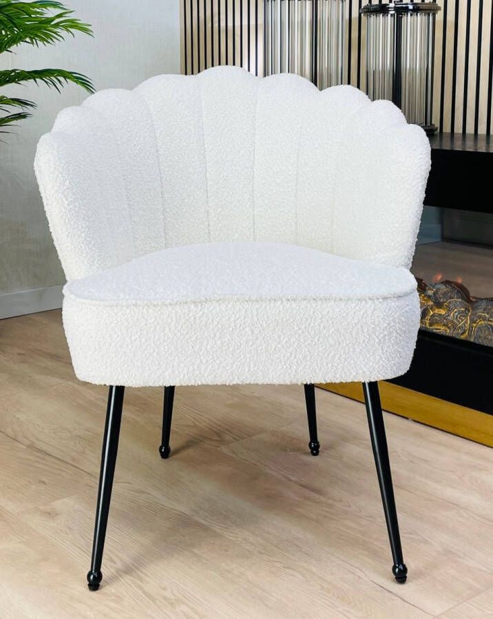 Hermanshome Eetkamerstoel Dijon Boucle Teddy Zwart Poten