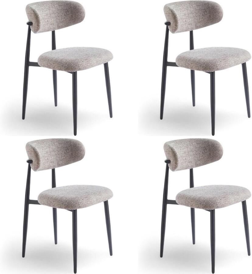 Hermanshome Japandi Eetkamerstoel Arles Antraciet set van 4