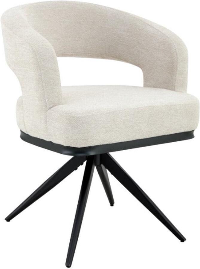 Hermanshome Japandi Eetkamerstoel Belfort Bouclé Stone