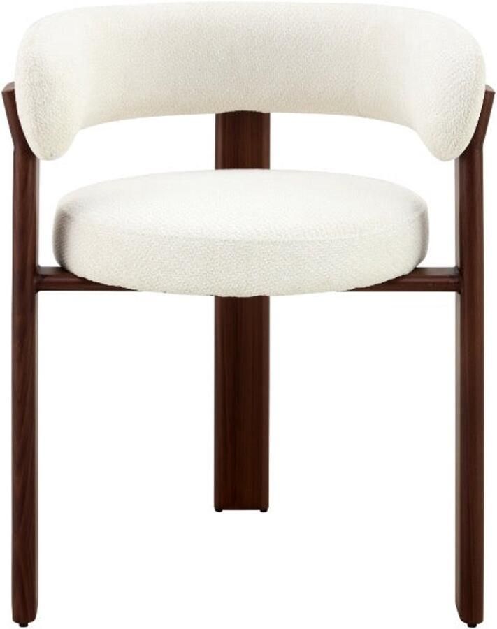 Hermanshome Japandi Eetkamerstoel CARAT Bouclé Crème Walnoot