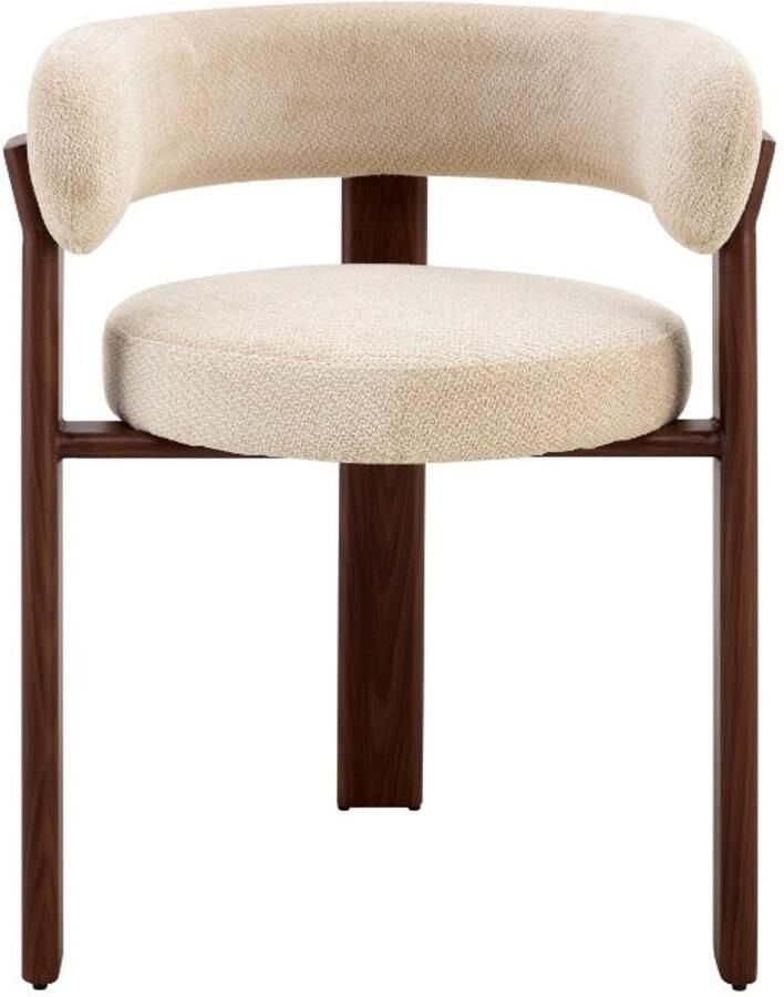 Hermanshome Japandi Eetkamerstoel CARAT Bouclé Stone Walnoot