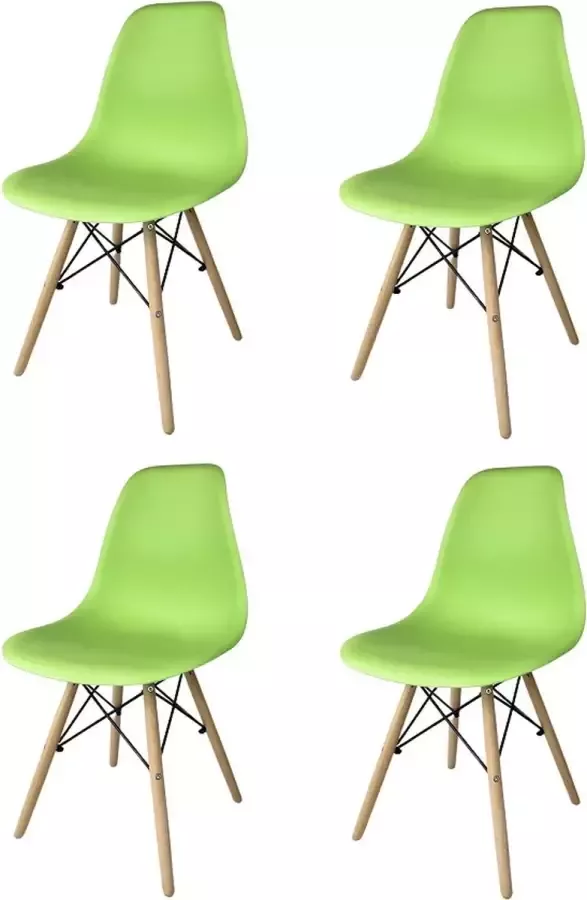 Hermanshome Set Van 4 Eetkamerstoel Kuipstoel Gond GROEN PP