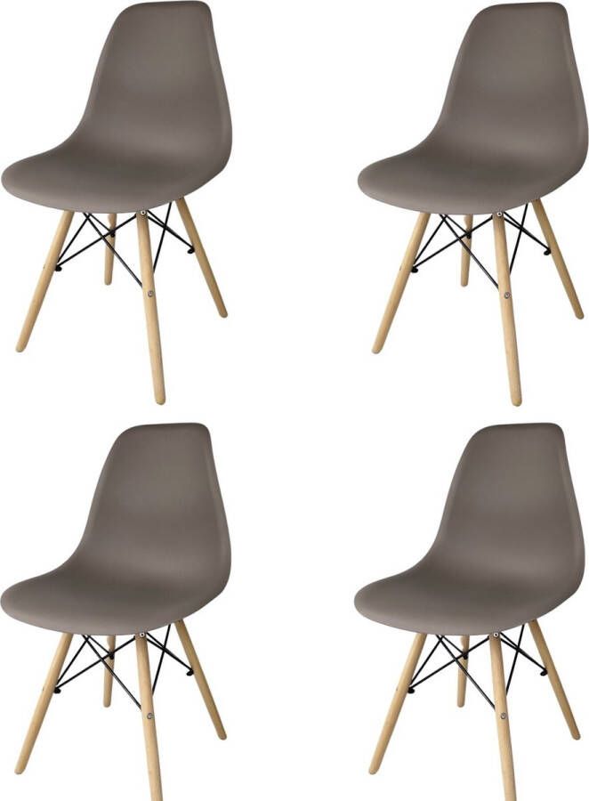 Hermanshome Set van 4 Eetkamerstoel Kuipstoel Gond Taupe PP