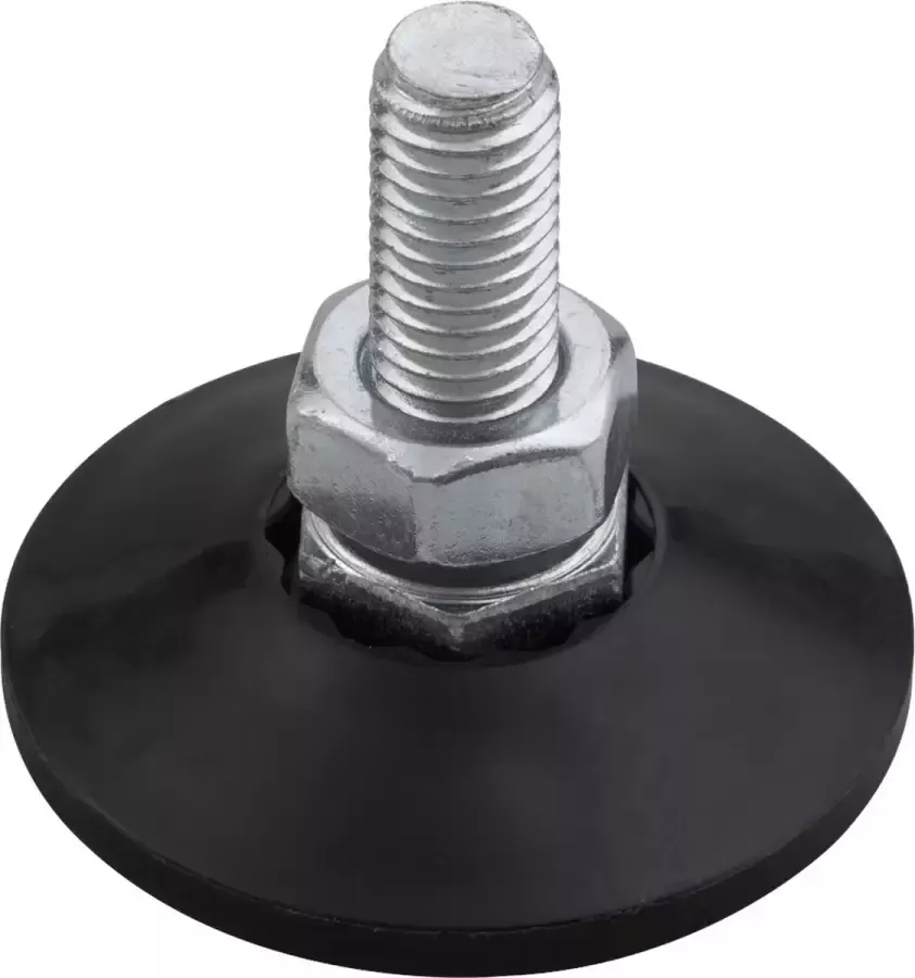 Hermeta Stelvoet ø48x45mm met draadeind verzinkt M10x30 kunststof zwart