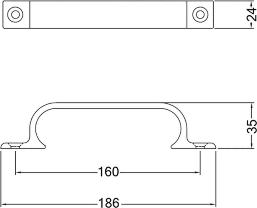 Hermeta GREEP 160MM OPSCHROEVEND MAT ZWART (4233-18E)