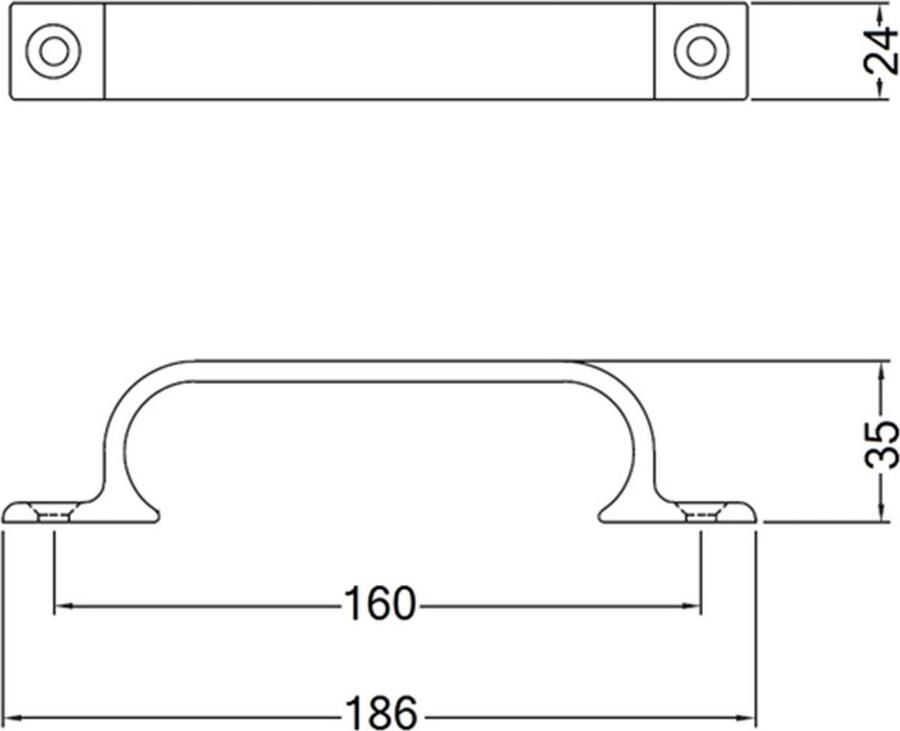 Hermeta GREEP 160MM OPSCHROEVEND MAT ZWART (4233-18)