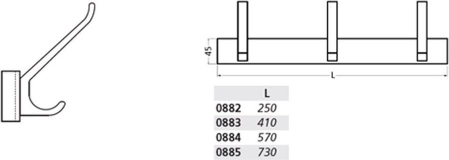 Hermeta KAPSTOK 3xHAAK NR.880 NATUREL (0883-01E)