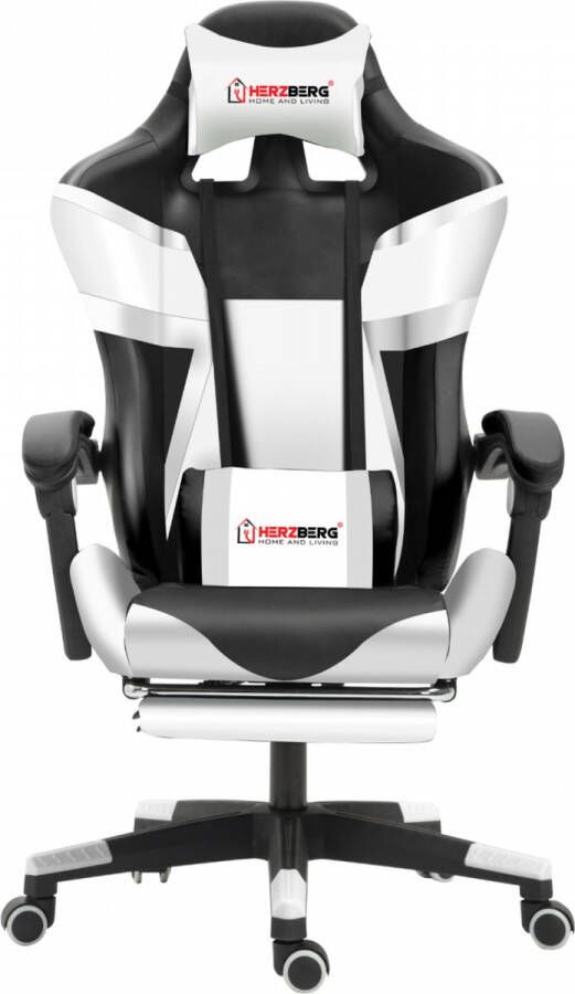 Herzberg Home & Living Herzberg HG-8082: Driekleurige Gaming- En Bureaustoel Met T-vormig Accent Groen - Foto 5