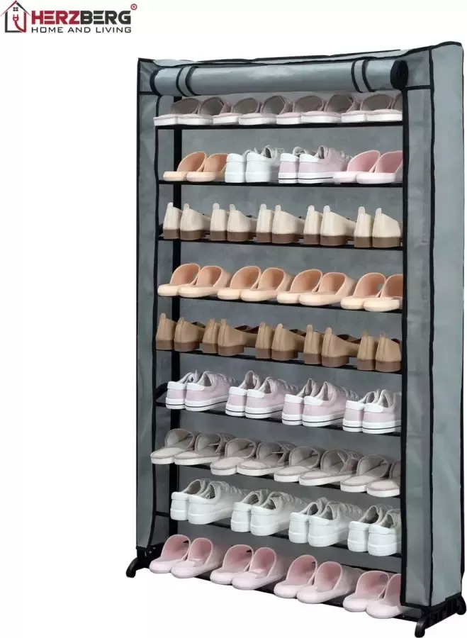 Herzberg Home & Living Herzberg HG-8077: Schoenenrekorganizer met 9 niveaus Grijs