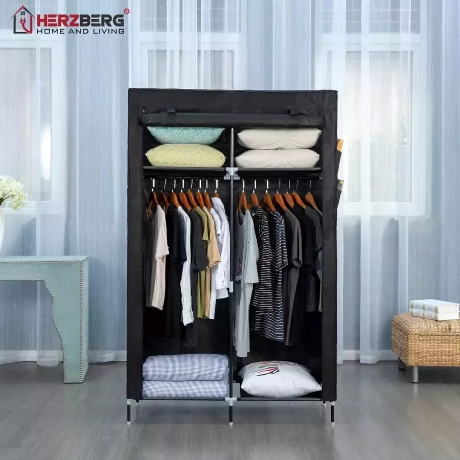 Herzberg HG-8012: Storage Wardrobe Black