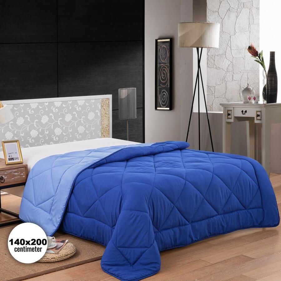 Herzberg Home & Living Herzberg Tweekleurig Microfiber Dekbed 140X200Cm Blauw