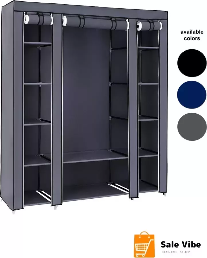 Herzberg Opberggarderobe 150 cm x 45 cm x 175 cm Zwart - Foto 3