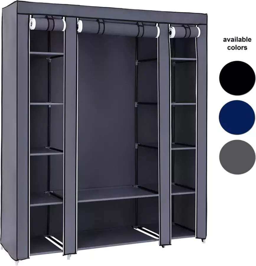 Herzberg Opberggarderobe 150 cm x 45 cm x 175 cm Zwart