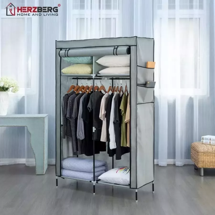 Herzberg Home & Living Herzberg HG-8012: Storage Wardrobe Gray opberger opbergkast