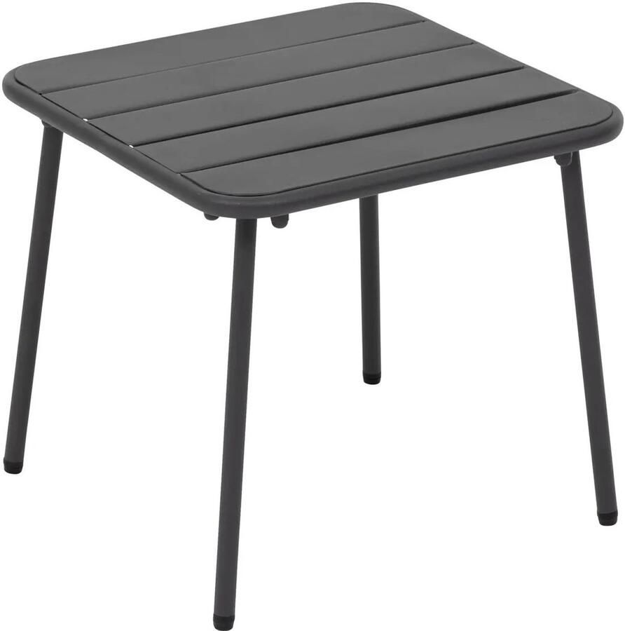 Hesperide Bijzettafel tuin salon tafel Phuket metaal antraciet 45 x 45 x 41 cm voor buiten