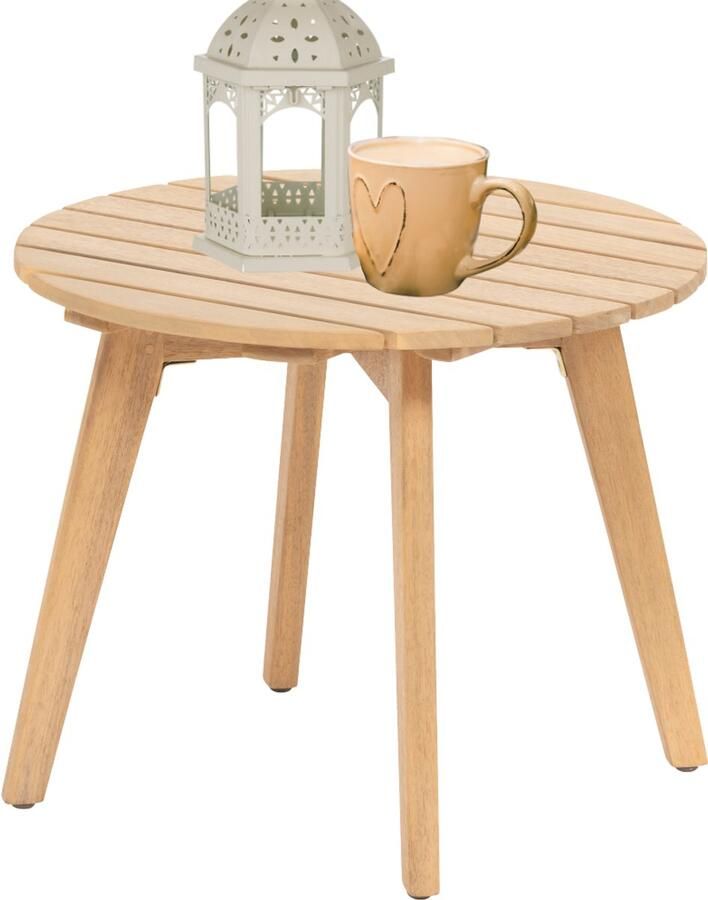 Hesperide HIXA Bijzettafel buiten Tafel Rond Buitentafel Tuintafel 43x36cm Acacia hout Neutraal