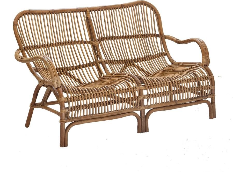 Het Mandenhuys Bank Rotan Naturel 2-Zits 80x140x81cm Bari