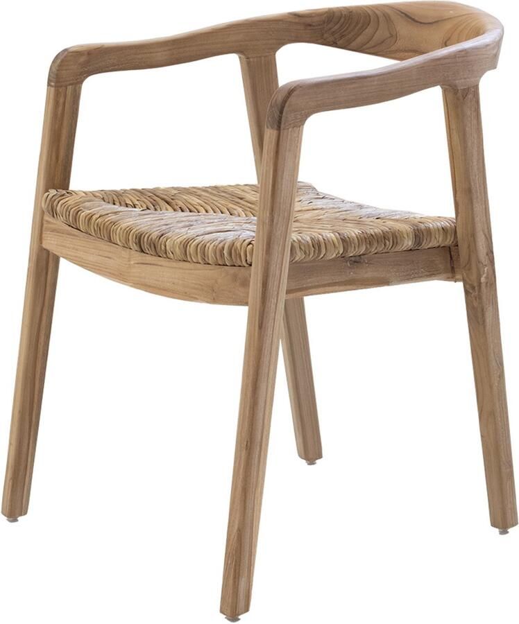 Het Mandenhuys Eetkamerstoel Lenn Teakhout Naturel 54x54x71cm Set van 2