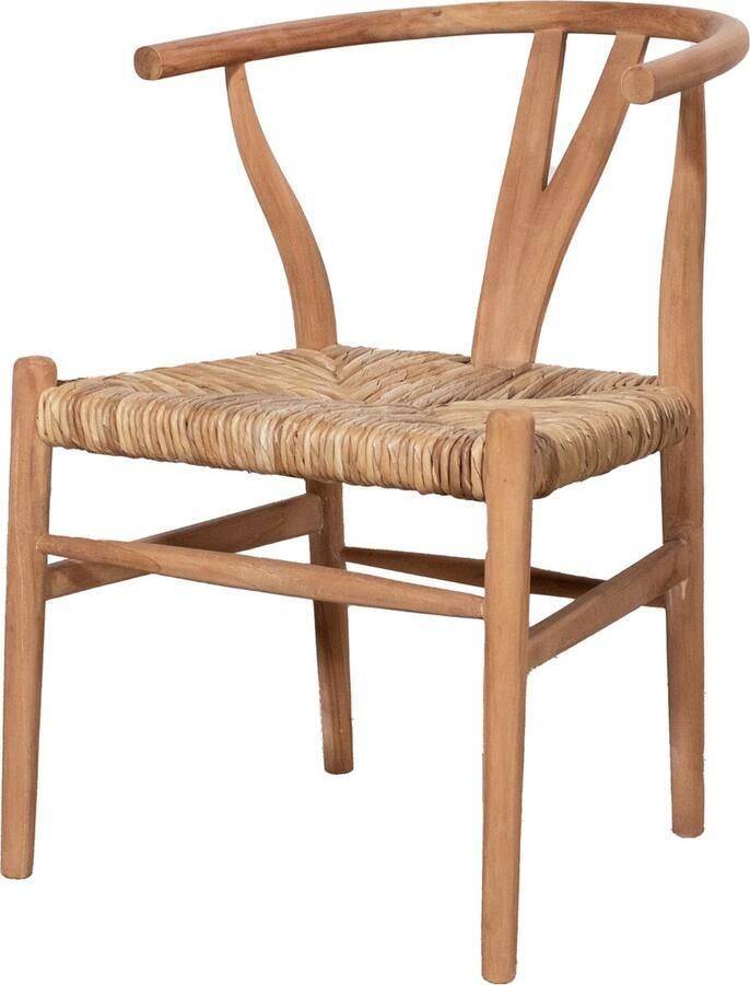 Het Mandenhuys Eetkamerstoel Liam Teakhout Zithoogte 46cm Set van 2