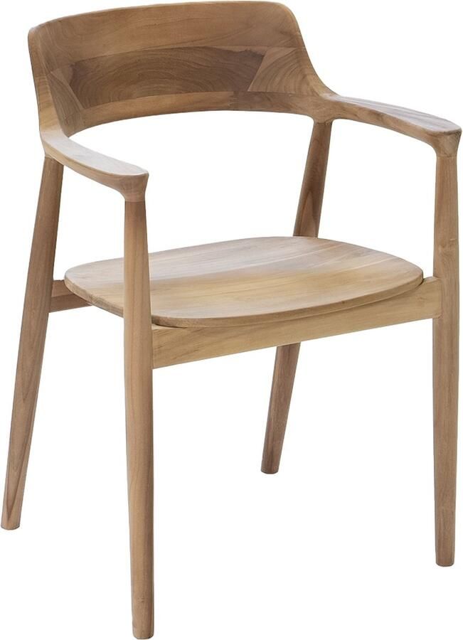 Het Mandenhuys Eetkamerstoel Luca Naturel Teakhout Set van 2