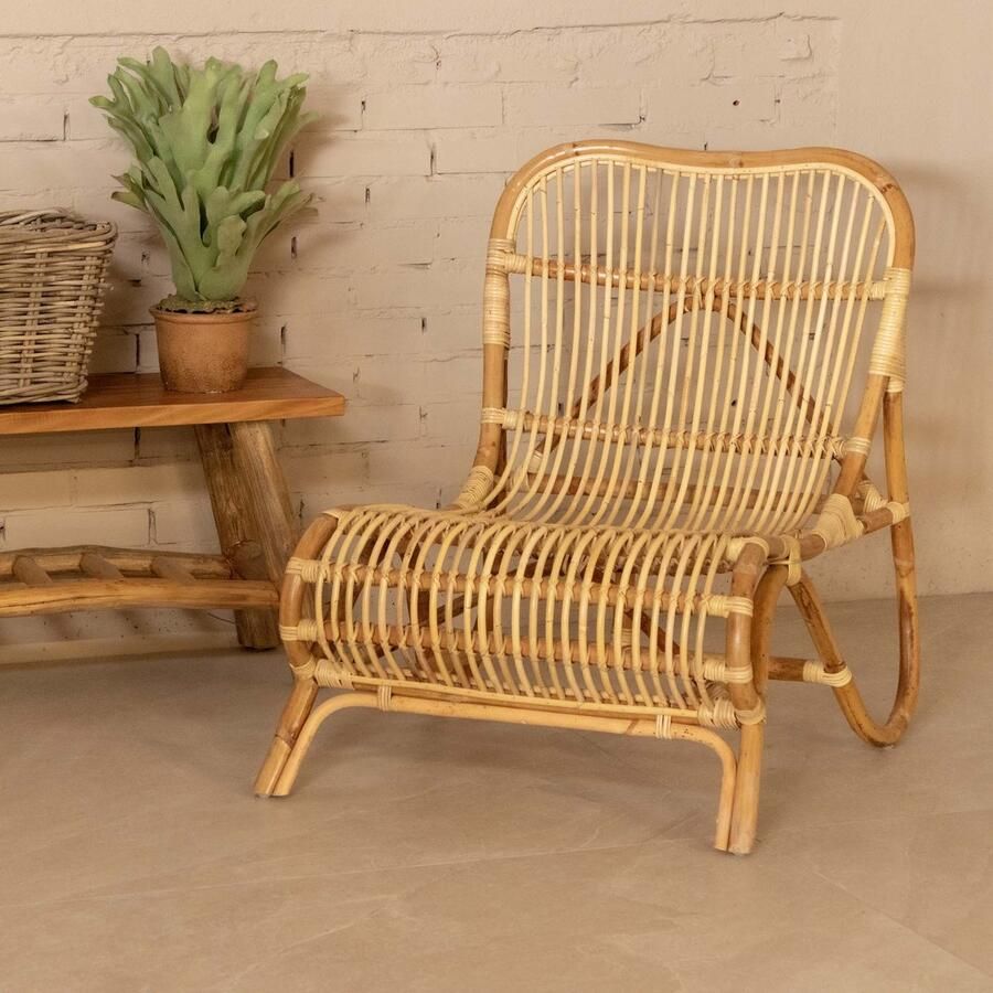 Het Mandenhuys Rotan Loungestoel Naturel Ligstoel 71x65x78cm Giga Meubel - Foto 1