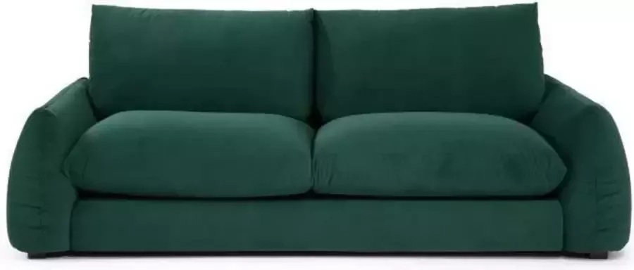 Merkloos 3 -Seater Vaste bank Tyfa Velvet groene fles L 231 x D 102 x H 78 cm Frankrijk - Foto 2