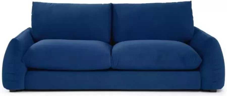 Merkloos Vast 3 -Seater vaste bank diepblauw fluweel l 231 x d 102 x h 78 cm Frankrijk - Foto 1