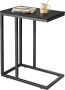 HeyHeaven Bijzettafel Zwart Hout 60cm Hoog Sidetable Metaal Laptoptafel Wandtafel Hout Print 48x30x60cm - Thumbnail 1