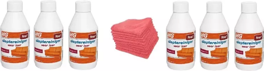 HG dieptereiniger voor leer Doos 6 Stuks + 10 Microvezeldoeken